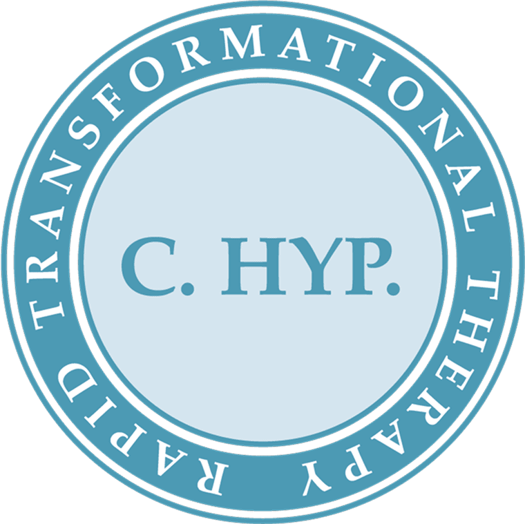 Logo for C. HYP. Rapid Transformational Therapy in blue and white.